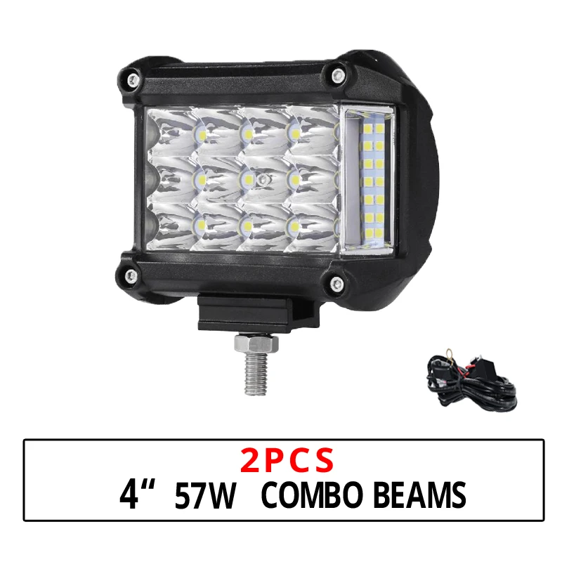 2x 4inch 54w combo Partol 4 7 12 20 22 21 23; большие размеры 34-42 50 дюймов светодиодный светильник бар для Turcks 3-рядная прямые изогнутые светодиодный бар 12v 24v 6000K для внедорожник ATV - Цвет: 2x 4inch 54w combo