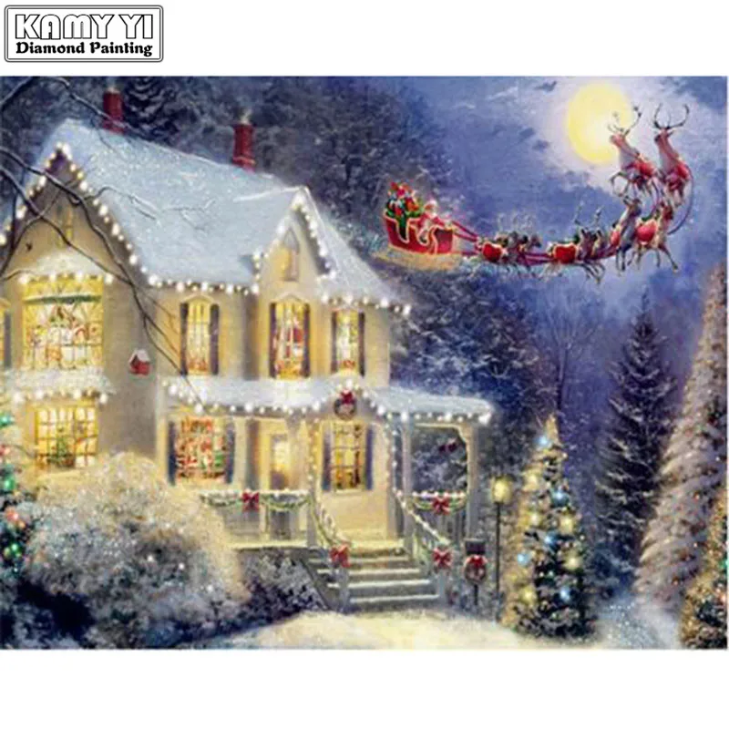 

Бриллиантовая картина Санта с Белым домом 25x30 см XY1