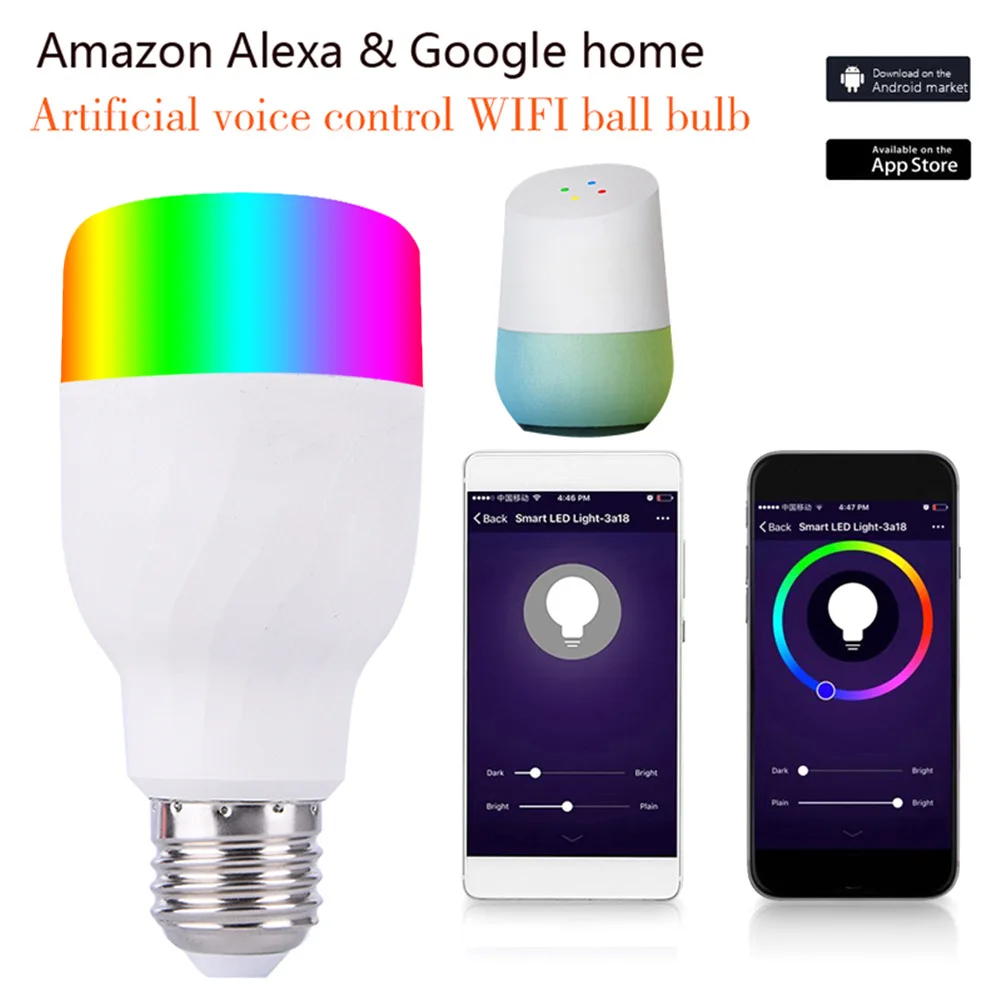 Vintagelll верхнее освещение WiFi лампа умная лампочка Amazon Echo Rgbw цветная | Лампы и