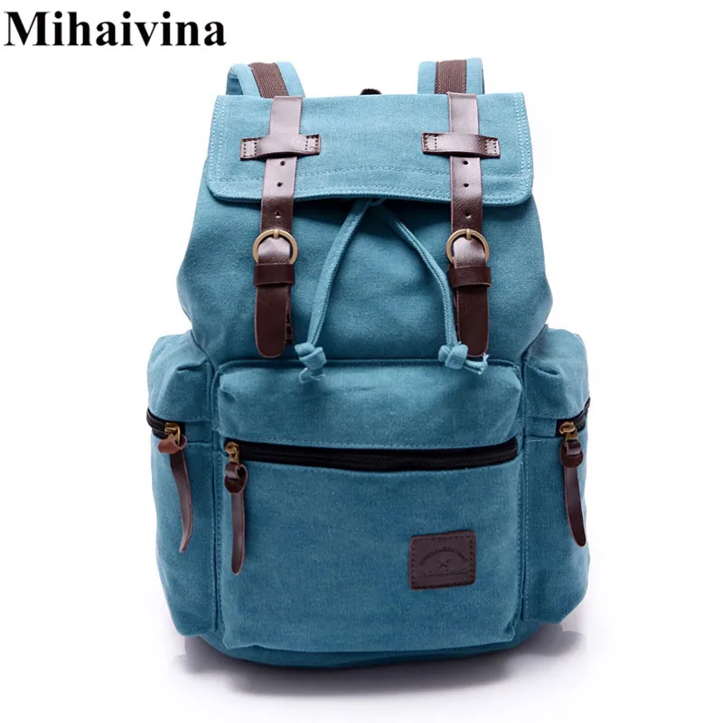 Холщовый Рюкзак Унисекс Mihaivina школьный дорожный ранец для женщин и мужчин сумка