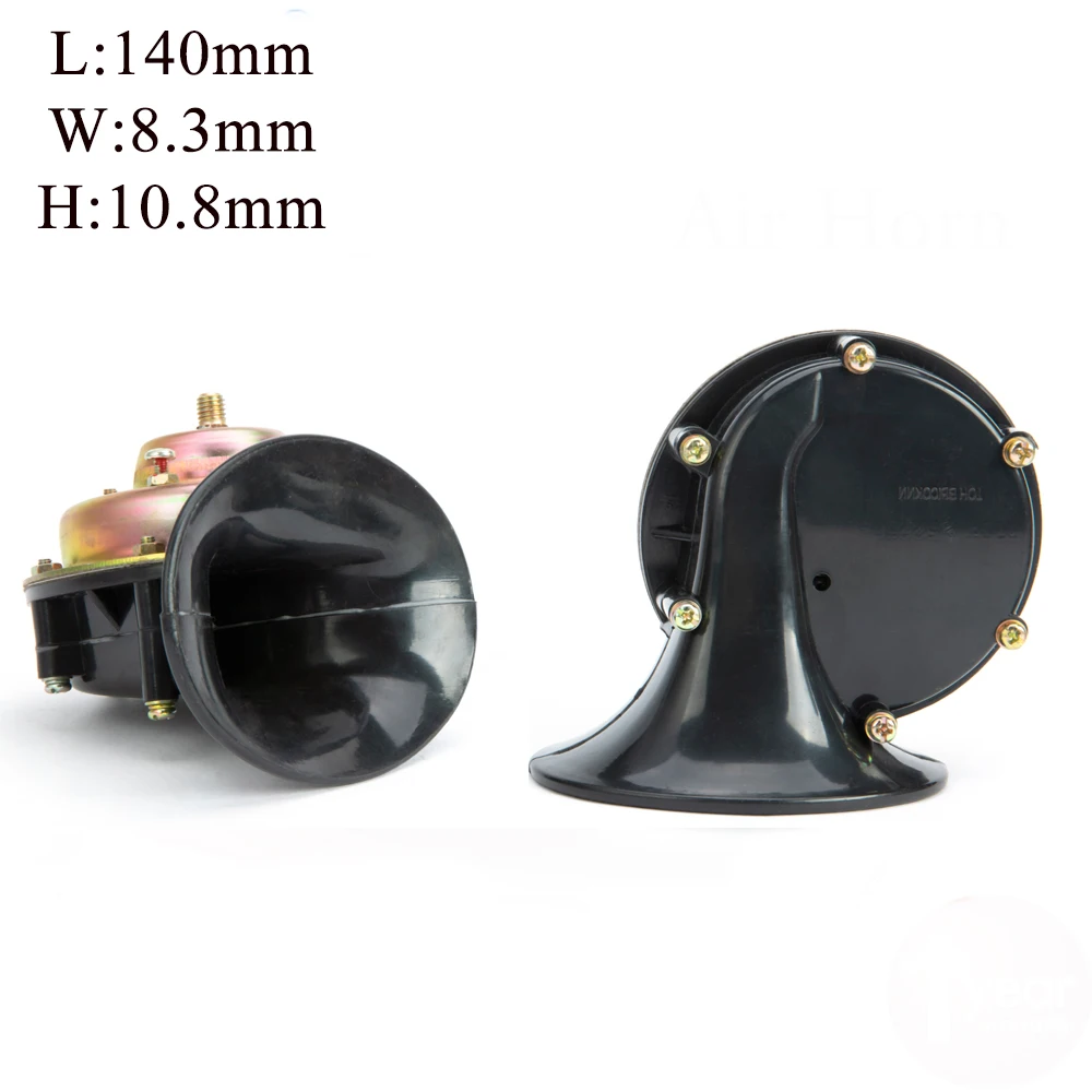 12 V двойной клаксон &quotулитка&quot Twin громкий 115dB два комплект из улиток Тон черный