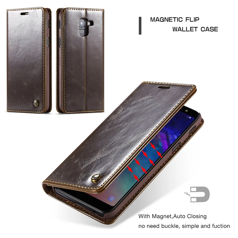 Для samsung Galaxy A8 A7 A6 A9 Чехол чехол Магнит флип кожаный бумажник Стенд крышка Fundas для samsung A40 A50 A70 J4 J6 Plus