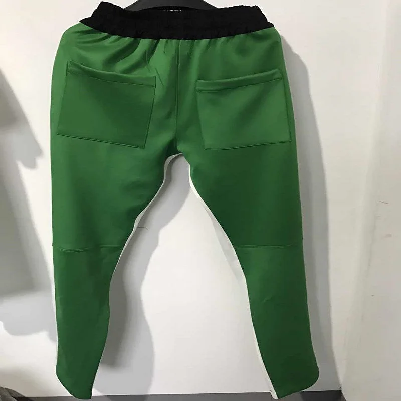 

2017 new fashion 3 colors elastic waist mens and womens track pants ankle zip tapered sweatpants for men zipper pocket trouser