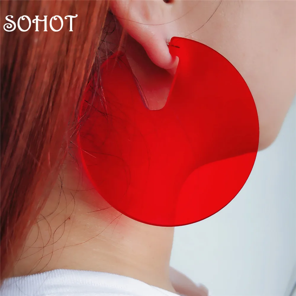 Женские яркие серьги кольца SOHOT необычные украшения для праздника в цыганском