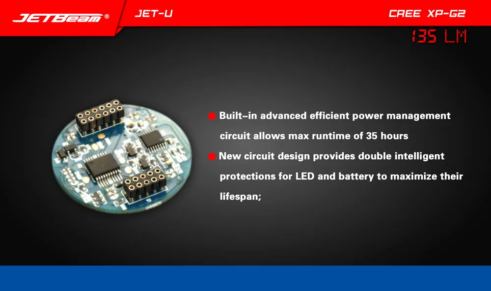 JETbeam JET-U(JET-) Cree XP-G2 135LM Мини Портативный Водонепроницаемый светодиодный фонарик
