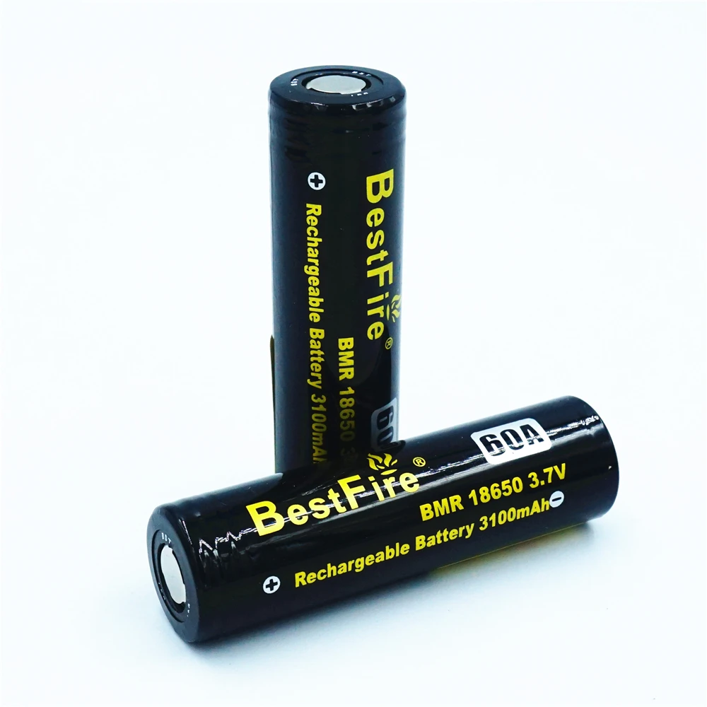 12 шт. Bestfire 18650 Перезаряжаемые Батарея 3 7 V литий ионный аккумулятор 3100 мА/ч 60A для Vape
