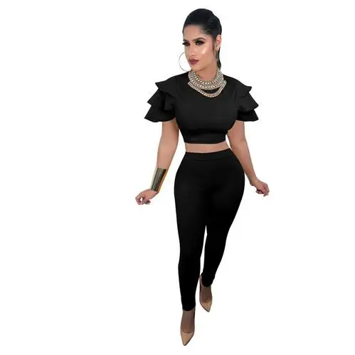 Женский комплект из 2 предметов стрейчевый облегающий укороченный топ и