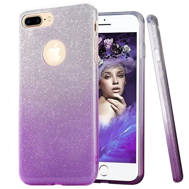 Мягкий чехол из ТПУ FULAIKATE для iPhone 7 с блестящими бриллиантами градиентный цвет