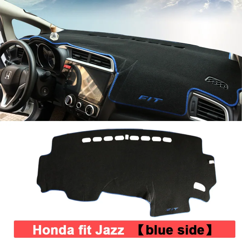 Blue Side Для Honda Fit Jazz 3th LHD коврик для приборной панели, крышка для приборной панели, коврики для теней от солнца, коврик, ковры, Нескользящие аксессуары - Название цвета: Blue Side