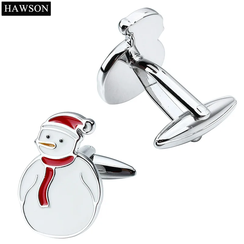 Запонки HAWSON Снеговики для мужчин Рождественские запонки французская рубашка