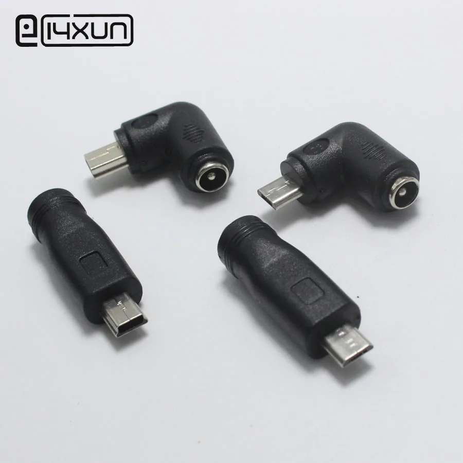 EClyxun 1 шт. 5,5x2,1 мм разъем для Mini/Micro USB Мужской 5 Pin DC разъем питания 90/180 градусов разъем адаптер для V8 Android