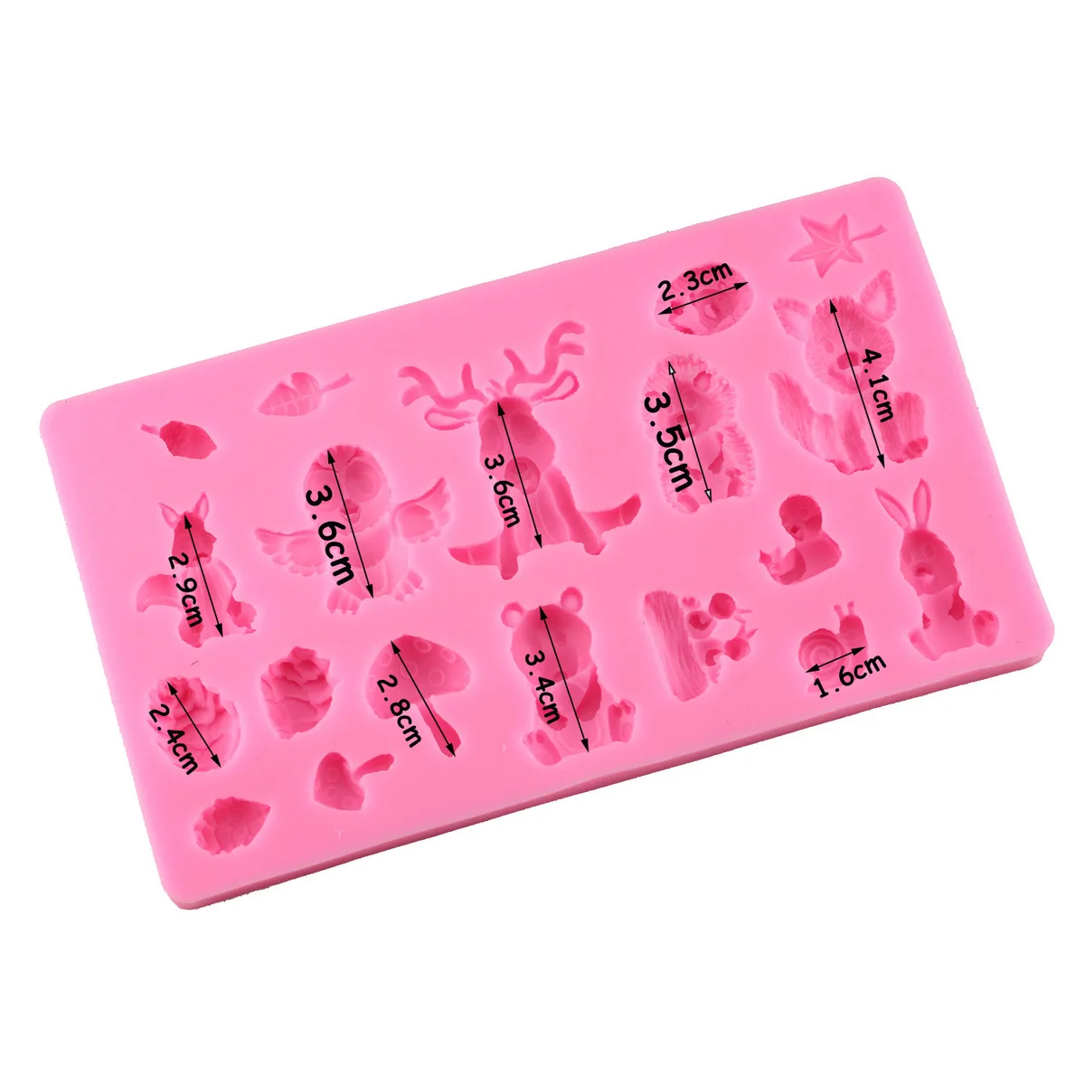 Mujiang Animals Chocolate Fondant Molds Baby Birthday Cake Decorating Tools Cake Silicone Baking Mold Candy Fimo Clay Moulds