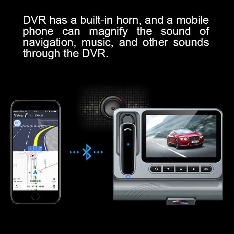 Hands-free Bluetooth Headset Night Vision Wide Angle CAR DVR 3&quot Dash Camera Cam HD Screen Display Hidden Driving Recorder | Автомобили