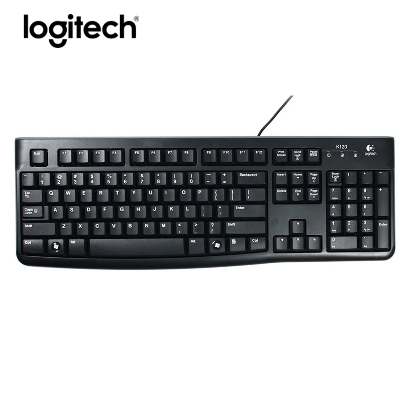 Клавиатура Logitech K120 игровая Проводная эргономичная с usb портом|computer keyboard|logitech