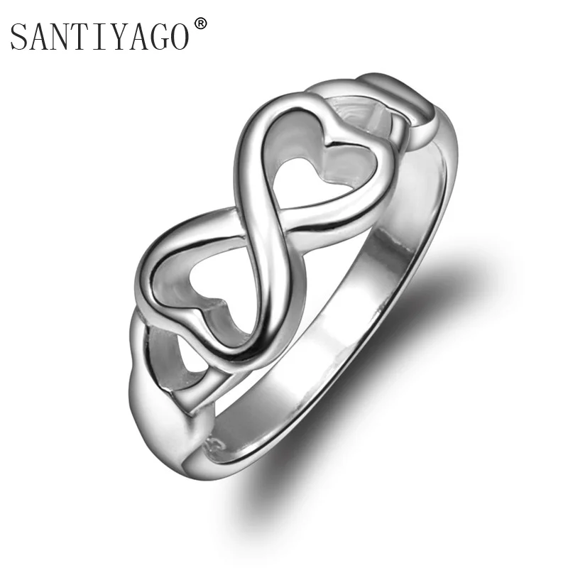 Женское кольцо с двойным сердечком серебряным покрытием|Кольца| |