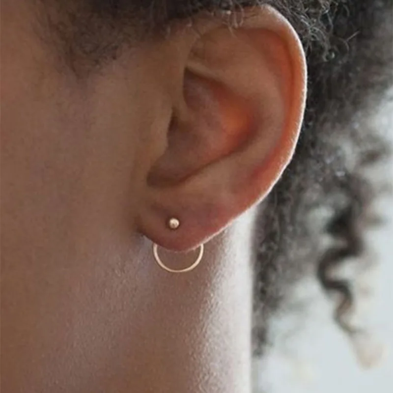 Новые Модные Простые геометрические круглые металлические - Цена: 