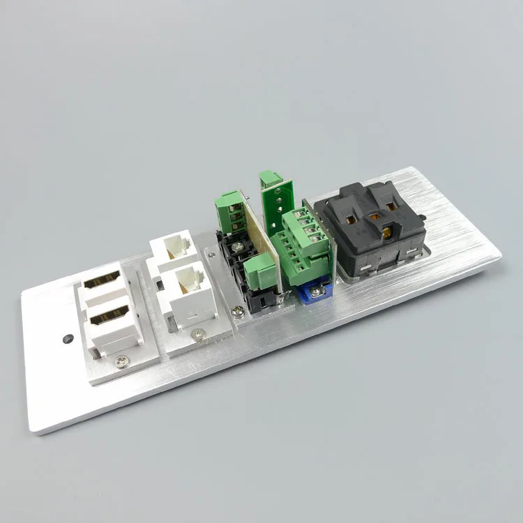 Алюминиевая настенная пластина с 2 X HDMI RJ45 VGA 3 5 мм аудио 3RCA порты питания
