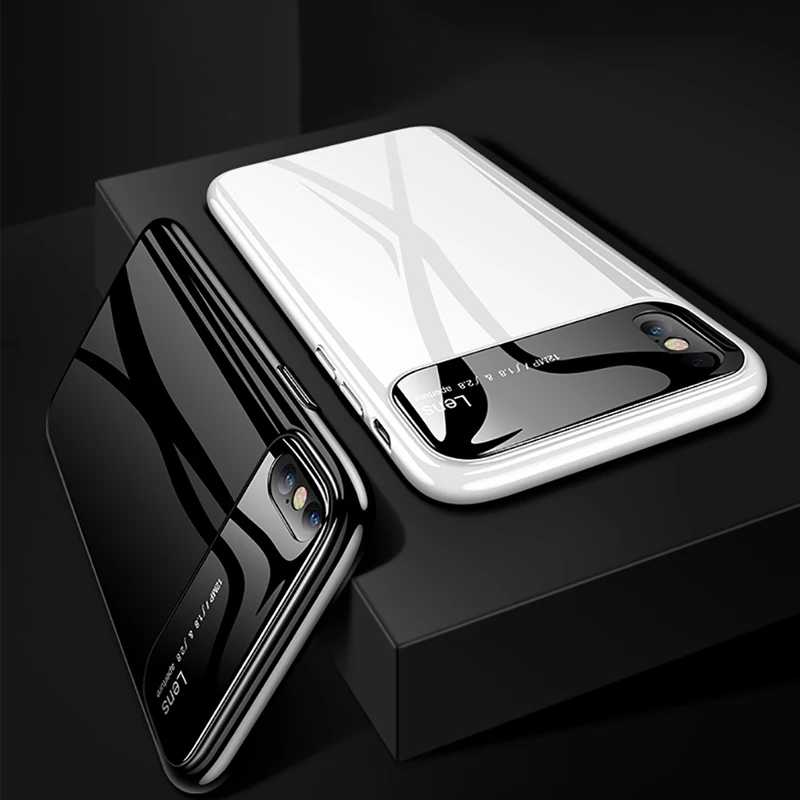 AOXIN роскошный стеклянный защитный чехол для телефона iPhone X Жесткий Чехол задней