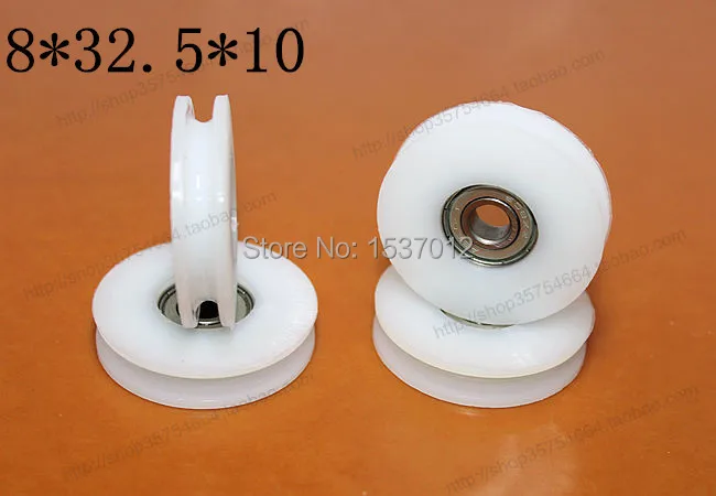 

10pcs 608zz UU High quality U groove door pulley ball bearing plastic covered mute bearings U slot embedded bearing 8*32.5*10 mm