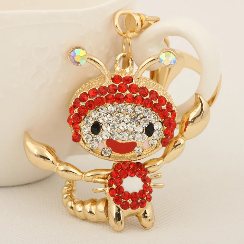 Creative Crystal Scorpion Key chains Ring Fashion Rhinestone Animal Metal Keychain Keyring For Women Bag Charms Pendant Jewelry | Украшения