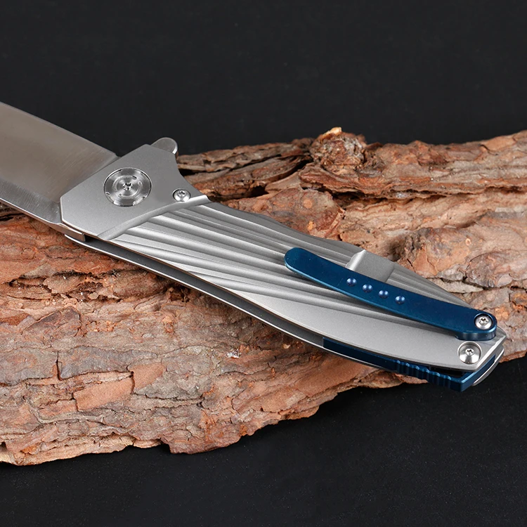 Freewolf ЧПУ TC4 Титан сплав ручка шарик подшипника Флиппер складной Ножи D2 атласной