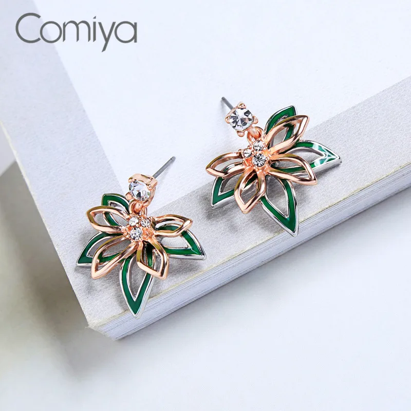 Comiya дизайнерские серьги для женщин узор кленовый лист цинковый сплав Винтажные
