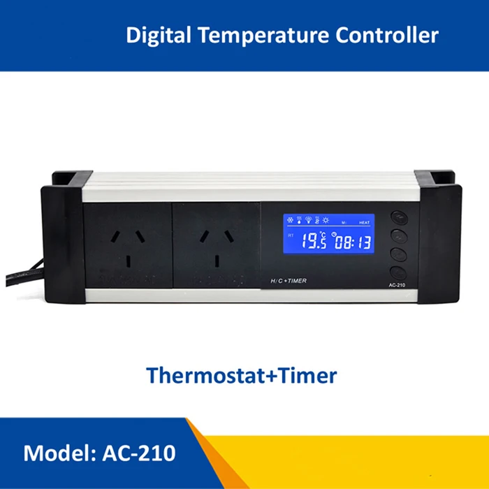 AC-210 0-50C вкл. Выкл. Термостат для рептилий с таймером AU EU UK US розетка датчик регулятор температуры ПЭТ