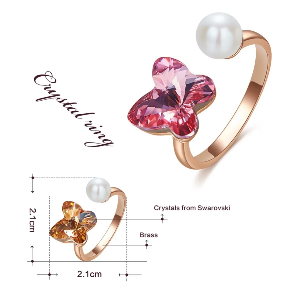 Cdyle женское золотое кольцо украшенное кристаллами и жемчугом для женщин