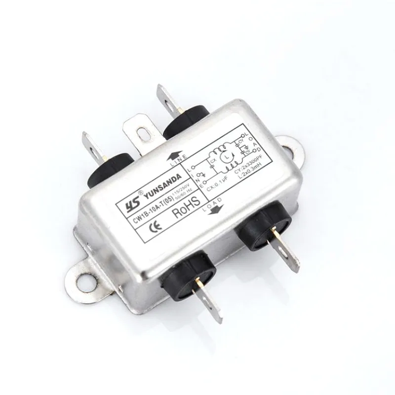 Мощность EMI фильтр CW1B-10A-T 10A 115V 250V CW1B 50/60HZ разъемы