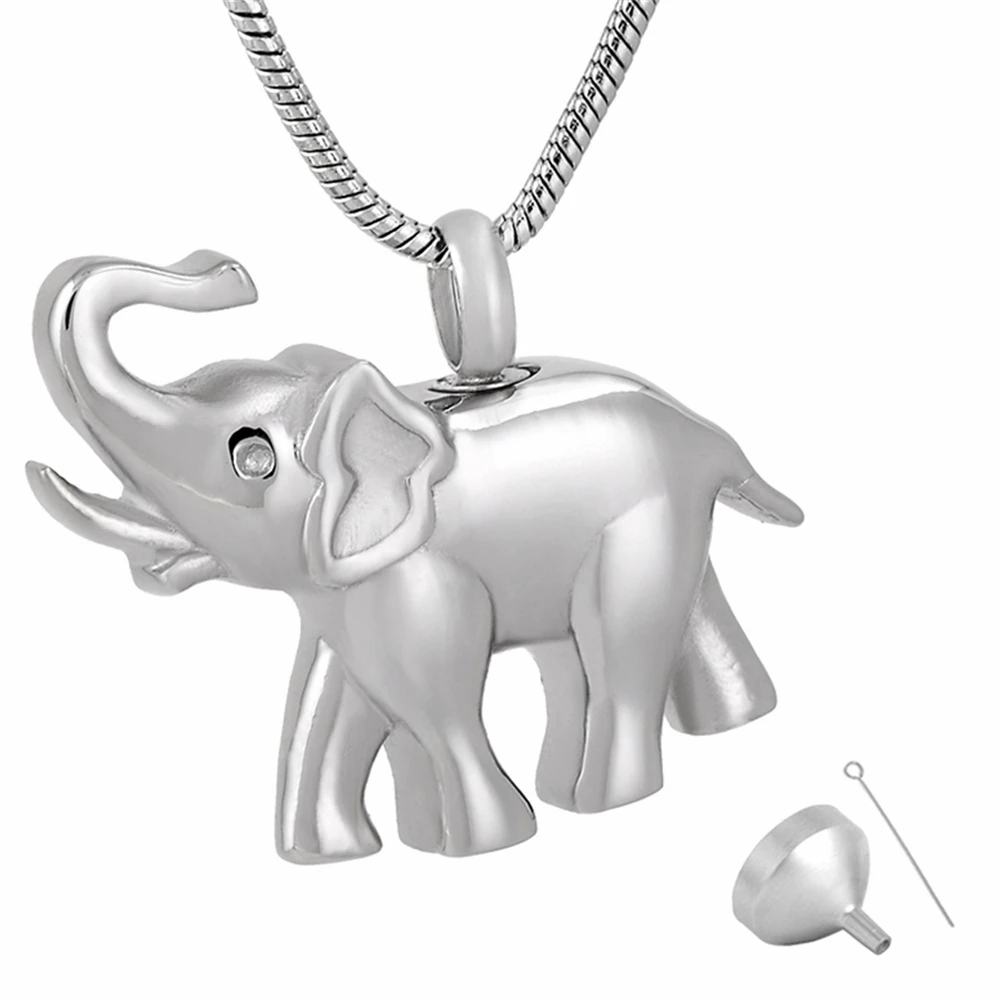 

MJD9743 Pure Stainless Steel Elephant Pendant Necklace Cremation Jewelry