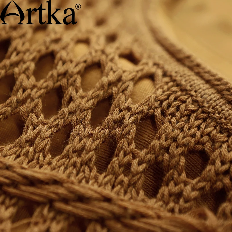 ARTKA осеннее женское платье с кисточками богемное для женщин длинным рукавом