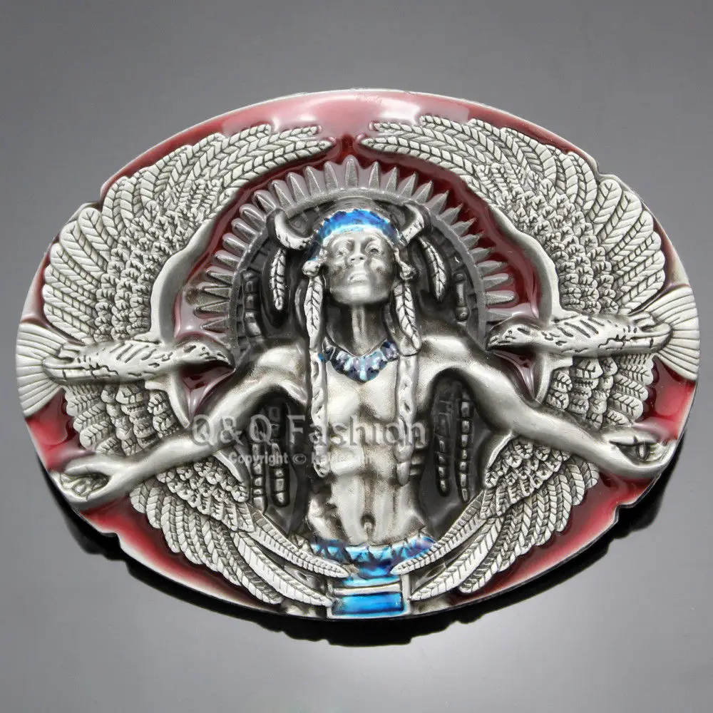 Antique Silver Plated 3D Belt Buckle for Men Jewelry Chief Nagual 2 Eagles Rodeo Leather Cinto Tactical | Аксессуары для одежды