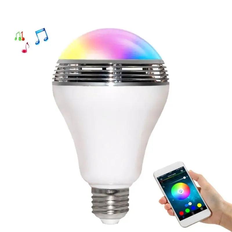6 Вт светодиодная цветная лампа RGB E27 Bluetooth управление умная музыкальная звуковая