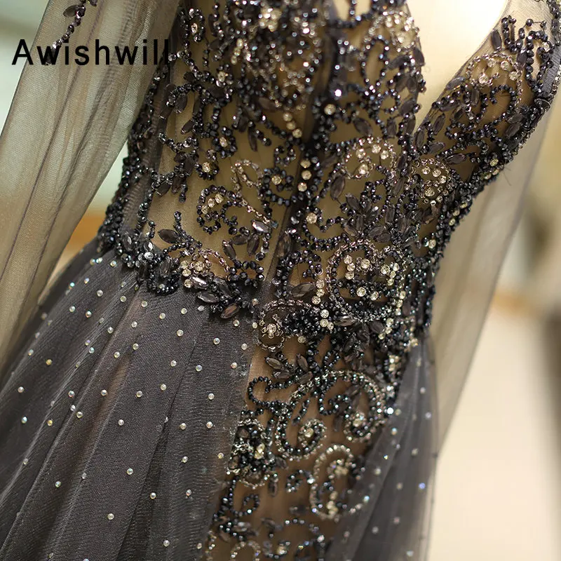 Элегантное вечернее платье с бисером А-силуэта Robe De Soiree See Through Back Deep V Neck формальное платье для выпускного вечера vestido de festa