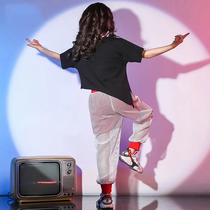 Джазовый костюм для девочек хип хоп Детская уличная танцевальная одежда детские