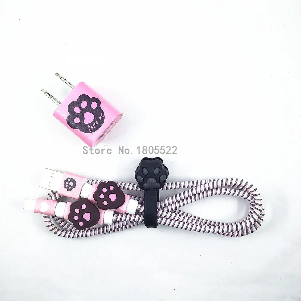 1 4 м мультяшный USB-протектор зарядного кабеля набор сделай сам с намоткой для