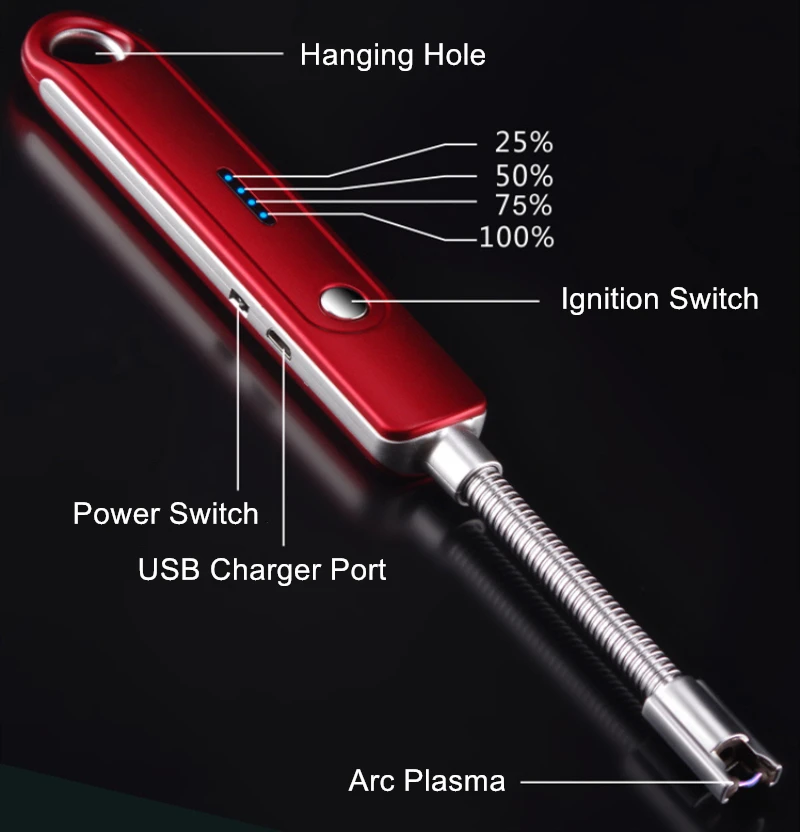 360 градусов Rotatiton USB для Плазменно дуговой зажигалки гибкая электрическая