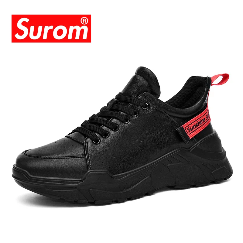 SUROM Breathable Microfiber Lace-Up Brand 2019 Spring Man Casual Shoes New Fashion Mens Sneaker Hot Sale Platform | Обувь