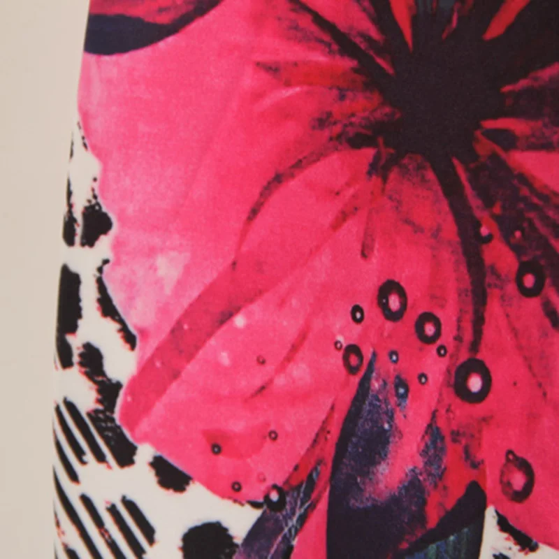 Женская облегающая юбка карандаш с цветочным принтом CR винтажная офисная одежда