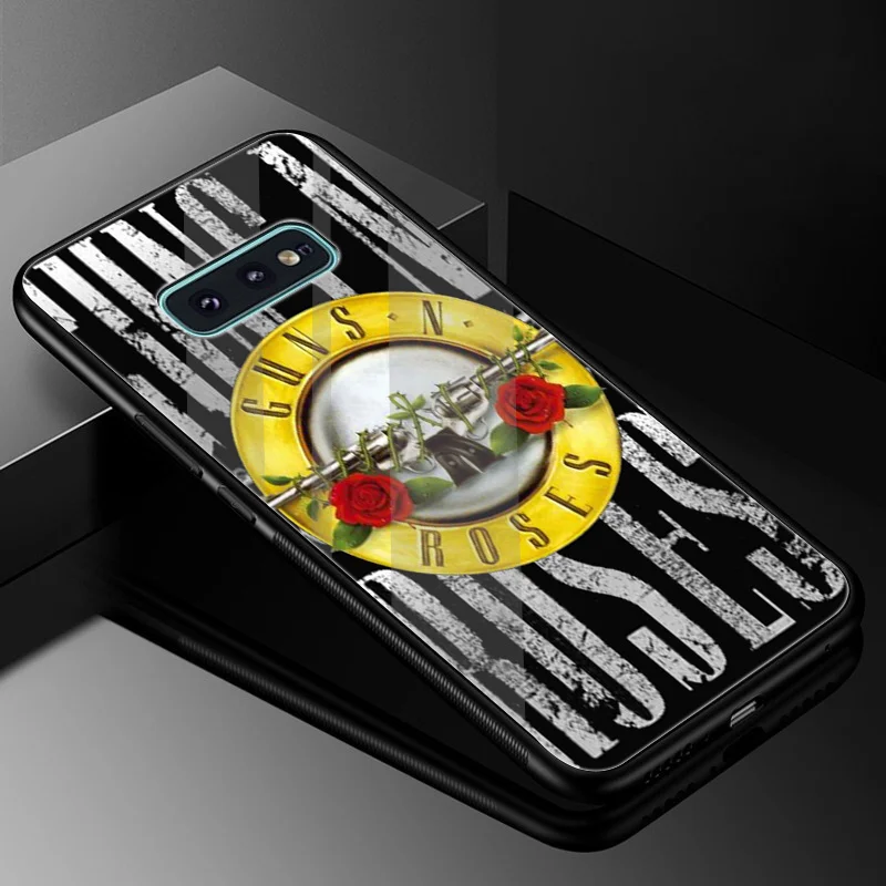 Gerleek Пистолеты N Roses ТПУ Стекло чехол для samsung Galaxy Note 8 9 S7 край S8 S9 плюс S10 Защитная