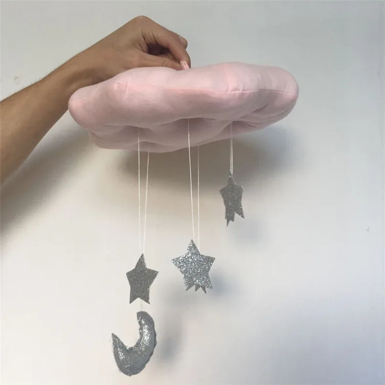 Детская облачная нейтральная Колыбель подвесная детская палатка украшение для комнаты детские настенные Подвесные Подарки-колыбель детская ткань для подушек реквизит для фотосъемки - Цвет: Pink Silver Cloud