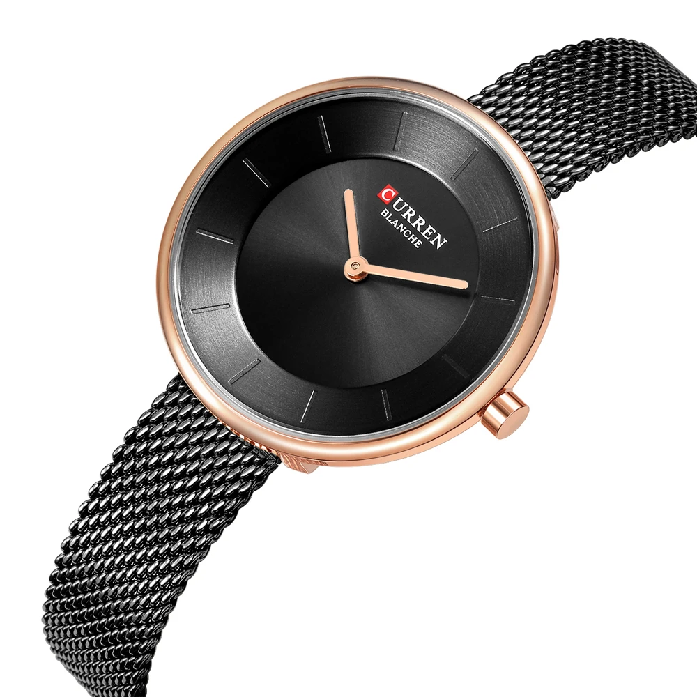 

Curren Women Watches Ladies Wristwatches Luxury Brand Black Mesh Bracelet Watch Clock Women Casual Quartz-watch Relogio Feminino