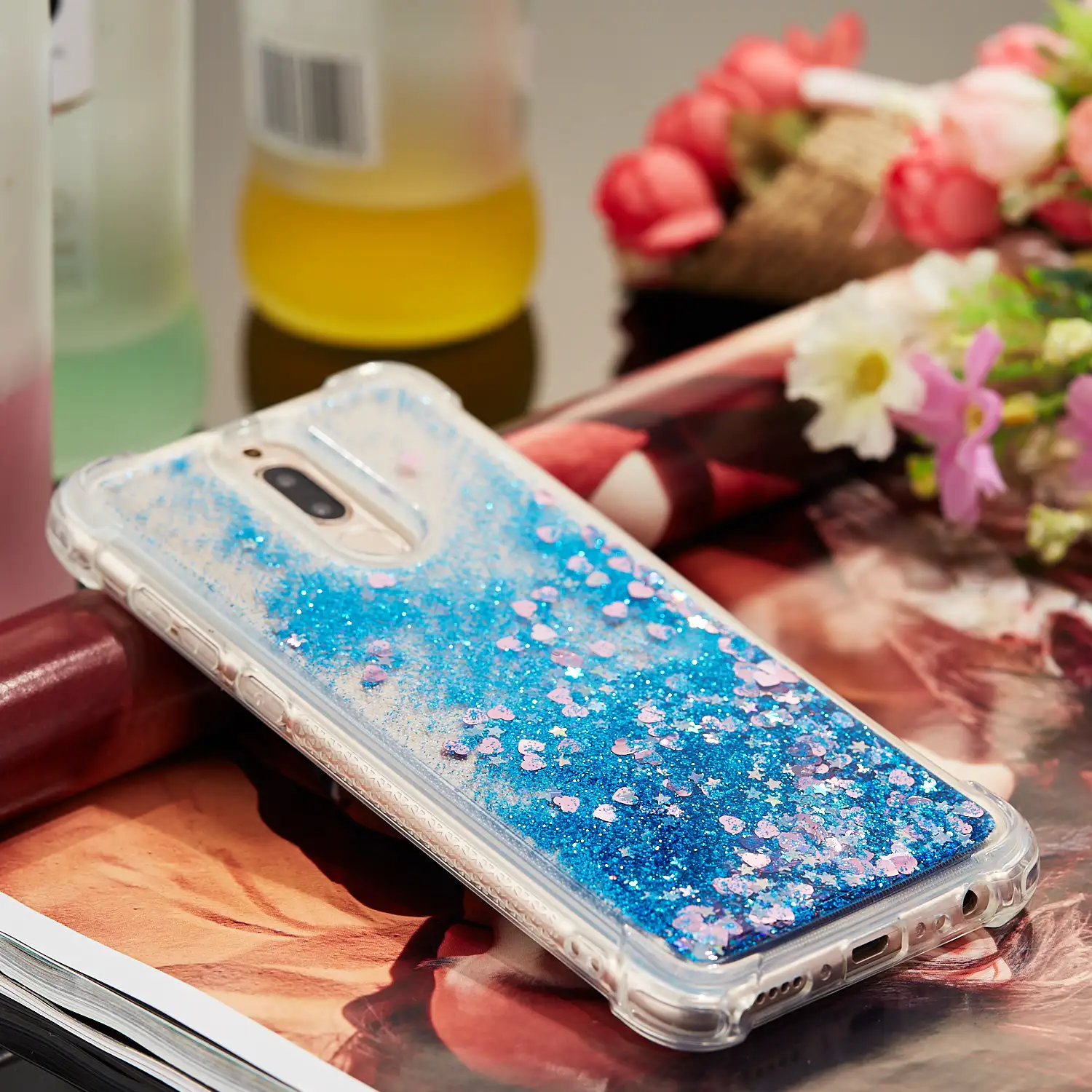 Роскошный блестящий чехол для Huawei Mate 10 Lite pro P8 2017 P10 динамическая Жидкая