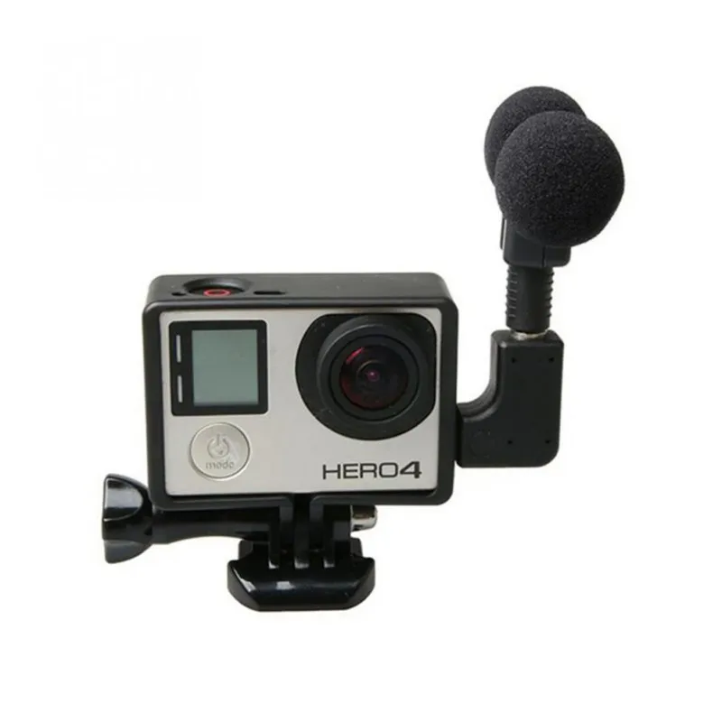 Для Gopro Hero 4 3 мини стерео микрофон Аксессуары защитная рамка чехол крепление для Go