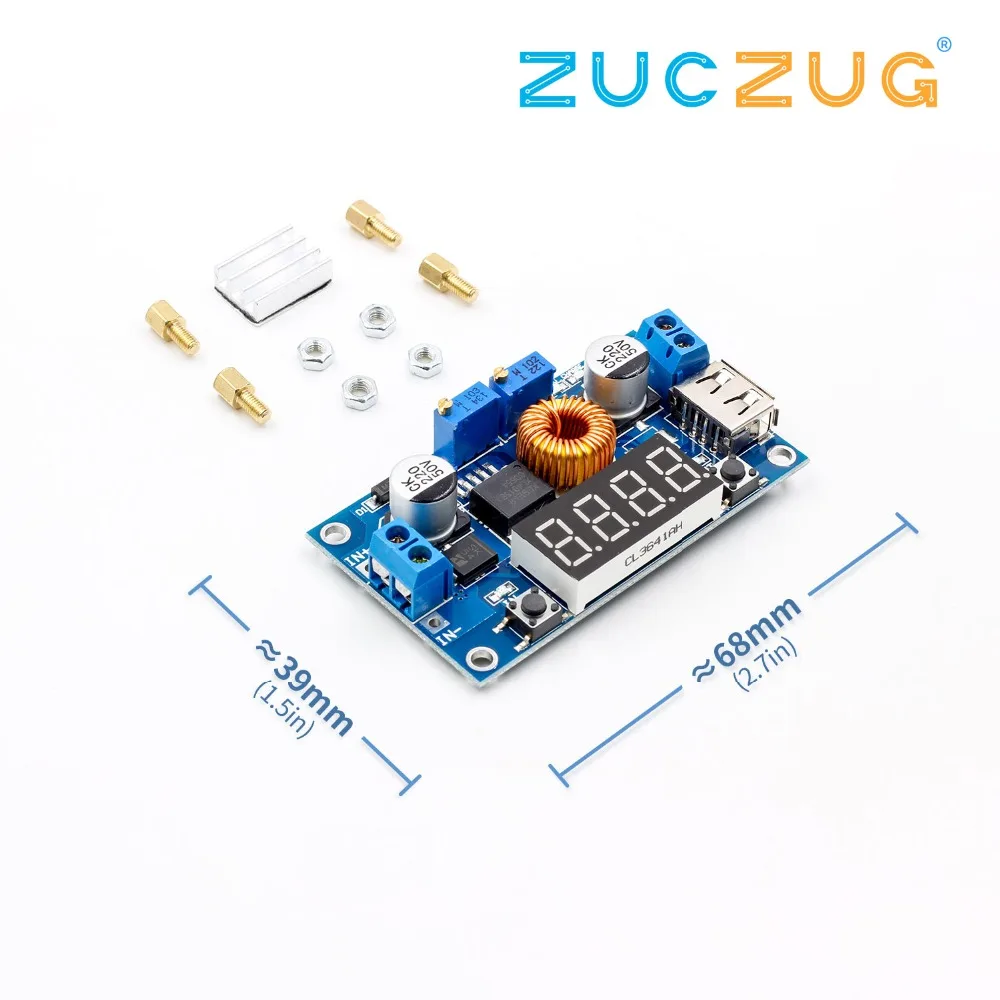 Регулируемый 5A CC/CV понижающий модуль зарядки светодиодный драйвер с USB