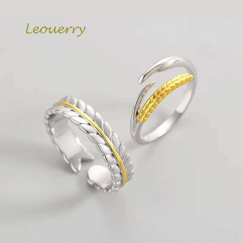 Leouerry * пшеницы уши 925 пробы серебро оригинальный простой обручальное кольцо для