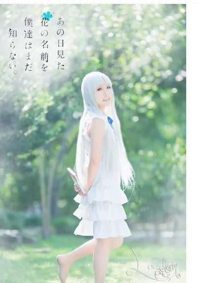 Костюм для косплея Ano Hi Mita Hana no Namae o Bokutachi wa Mada Shiranai белое летнее платье Хэллоуина