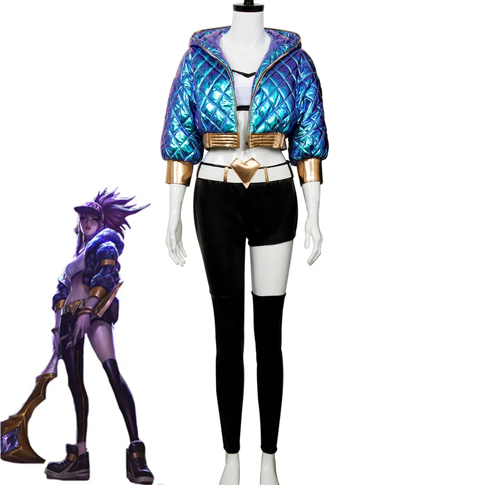 

Костюм для косплея KDA Akali, Женская групповая униформа, костюм LOL K/DA, полный комплект для женщин, костюмы для косплея на Хэллоуин