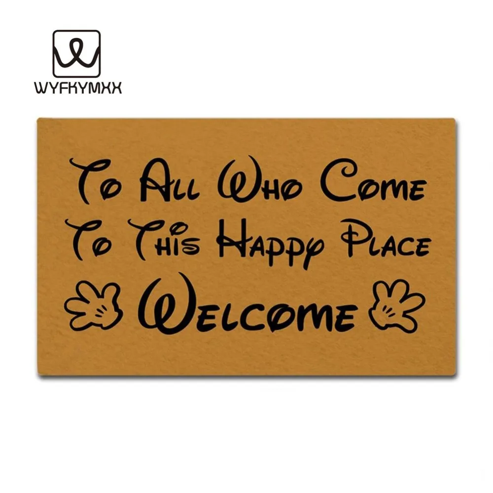 

Funny Front Door Entrance Mats to All Who Come to This Happy Place,Welcome woven outdoor mat design outdoor entrance doormats