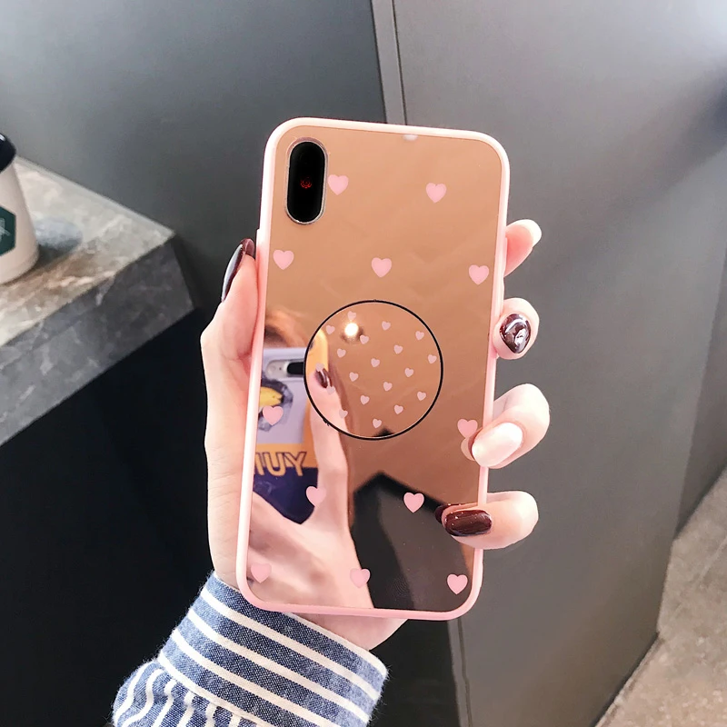 Роскошный зеркальный чехол для телефона GlamPhoneCase с сердечком iPhoneXS Max XS XR 8 8plus 7 7plus